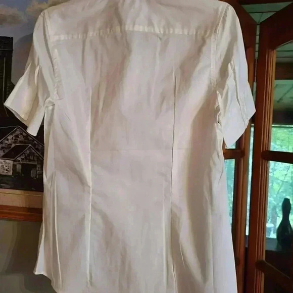 2 Crisp New White SS Summer  Blouses by George in XS NWOT - Picture 6 of 8